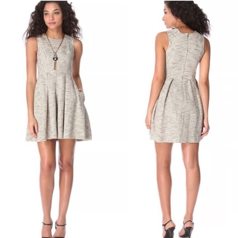 Shoshanna Black and White Textured Mini Dress